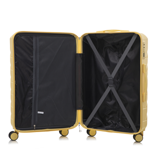 20"/24"/28" 3 pcs/set in ABS Spinner Wheel Luggage, Matching Color , With Combination Lock (Yellow) Dweva