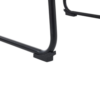 (Set of 2) Vintage Style 24-Inch Armless Industrial Faux Leather Counter Stool with Metal Legs and Footrest for Kitchen Island, Cafe, Pub, Bar Counter, Cream and Black Dweva