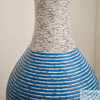 39-Inch Tall Standing Designer Floor Vase - Durable Artificial Rattan - Elegant Two-Tone Dark Brown Finish - Ideal Decor Accent for Living Room, Bedroom, Entryway - Stylish Home Decor Statement Piece Dweva