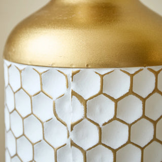 Floor metal vase modern style decoration home droplet shaped white metal vase 3-piece set gorgeous home decoration large glazed metal vase Dweva