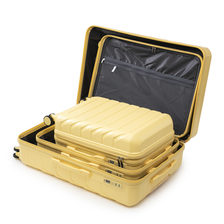 20"/24"/28" 3 pcs/set in ABS Spinner Wheel Luggage, Matching Color , With Combination Lock (Yellow) Dweva