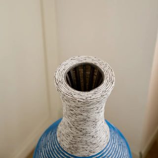 39-Inch Tall Standing Designer Floor Vase - Durable Artificial Rattan - Elegant Two-Tone Dark Brown Finish - Ideal Decor Accent for Living Room, Bedroom, Entryway - Stylish Home Decor Statement Piece Dweva