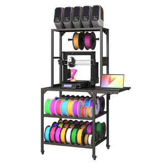 3D Printer Stand, Heavy Duty 3D Printer Table Stand with Filament Storage Rack, T-Shaped Spools Holder Rack with Wheels,3D Printer Workbench for 3D Printing Studio, Home Office Workshop Dweva