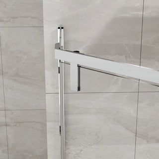 Goodyo Neo-Angle Frameless Shower Door 36 in. D x 36 in. W x 72 in. H Corner Shower Enclosure with Clear SGCC Tempered Glass Pivot Shower Door in Chrome Finish Dweva