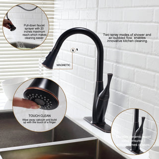 Kitchen Faucet with Pull Out Spraye, Oil-Rubbed Bronze Dweva