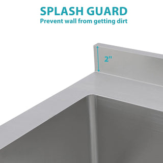 21"D x 36"W x 35.5"H Stainless Steel Large Utility Sink Single Bowl, Freestanding Commercial Restaurant Sink with Pull-Out Faucet, Utility Sink for Laundry Room, Garage, Kitchen Dweva