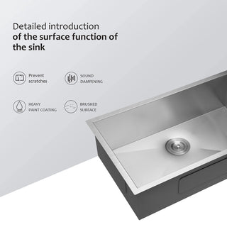 30 Inch Undermount Sink - 30" x 18" x 9" Undermount Stainless Steel Kitchen Sink 16 Gauge 9 Inch Deep Single Bowl Kitchen Sink Basin, Includes Drain Assembly (No Additional Accessories) Dweva