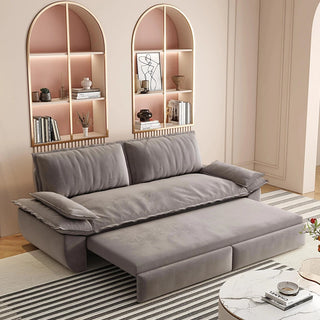 73.2" Queen Pull Out Sofa Bed,3-in-1 Convertible Sleeper Sofa,Multi-Functional Velvet Loveseat Bed,Grey(Old Sku:W1885P154642/W1885P214789,New Sku:W1885S00121) Dweva