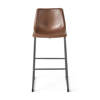 Set of 2 30" Cedric Faux Leather Barstool Vintage Brown Dweva