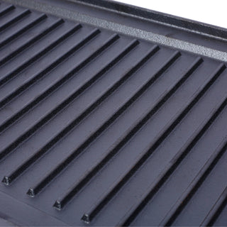 Pre-Seasoned Cast Iron Reversible Rectangular Grill/Griddle, Black,20inch x 10inch Dweva