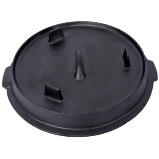 Pre-Seasoned Cast Iron Dutch Oven With Skillet Lid, Outdoor Camping Deep Pot for Camping Fireplace Cooking BBQ Baking Campfire, With Iron Pot Rack, 4.5 Quart Dweva