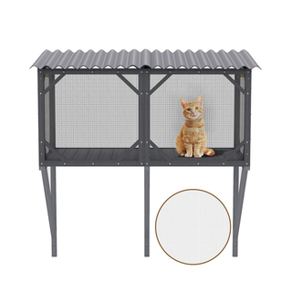 Cat Window Box, 43.3" Catio Outdoor Cat Enclosure with Bug Proof Net for Sunbathing, Napping & Viewing, Window Perch for Large Indoor Cats - All Weather Use, Cat Cage Dweva