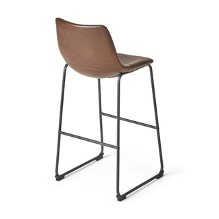 Set of 2 30" Cedric Faux Leather Barstool Vintage Brown Dweva