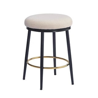 24.75'' Modern Counter Stools Set of 2,White Counter Stools with iron Frame,Sponge cushion,Footrest,suitable for Kitchen/Bedroom/Dining Room. Dweva