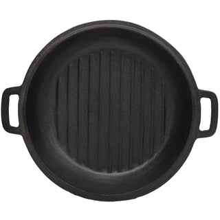 3 in 1 Pre-Seasoned Cast Iron Dutch Oven, Outdoor Camping Deep Pot, 5 Quart. Cover As A Skillet with Ribbed Bottom Design. With 2pcs Silicone Handel Covers, 1PC Lid Lifter. Dweva