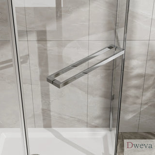 Goodyo Neo-Angle Frameless Shower Door 36 in. D x 36 in. W x 72 in. H Corner Shower Enclosure with Clear SGCC Tempered Glass Pivot Shower Door in Chrome Finish Dweva