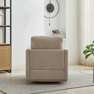 30.7"W Square Upholstered Swivel Accent Chair and Comfy Accent Single Sofa Chair, 360 Degree Club Chair, Lounge Armchair for Living Room Bedroom Apartment Nursery.Taupe Dweva
