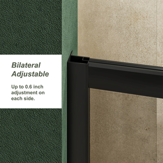 48.in W x 72.in H Single Sliding Shower Door, 1/5 inch Thick Clear Tempered Glass Shower Door with Stainless Steel Handle, Black Dweva