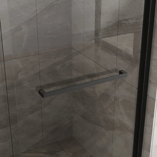 Goodyo Double Sliding Glass Shower Door 60 in. W x 72 in. H Aluminum Framed Shower Enclosure with SGCC Clear Tempered Glass, Stainless Steel Hardware, Matte Black Dweva