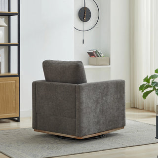 30.7"W Square Upholstered Swivel Accent Chair and Comfy Accent Single Sofa Chair, 360 Degree Club Chair, Lounge Armchair for Living Room Bedroom Apartment Nursery. Charcoal Dweva