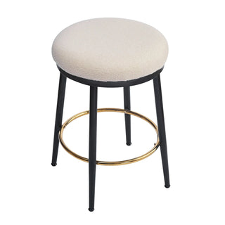 24.75'' Modern Counter Stools Set of 2,White Counter Stools with iron Frame,Sponge cushion,Footrest,suitable for Kitchen/Bedroom/Dining Room. Dweva