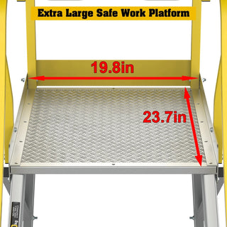 5 Step 375lbs Aluminum Rolling Platform Ladder Dweva