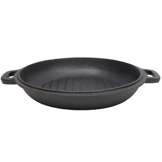 3 in 1 Pre-Seasoned Cast Iron Dutch Oven, Outdoor Camping Deep Pot, 5 Quart. Cover As A Skillet with Ribbed Bottom Design. With 2pcs Silicone Handel Covers, 1PC Lid Lifter. Dweva