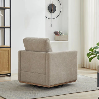 30.7"W Square Upholstered Swivel Accent Chair and Comfy Accent Single Sofa Chair, 360 Degree Club Chair, Lounge Armchair for Living Room Bedroom Apartment Nursery.Taupe Dweva