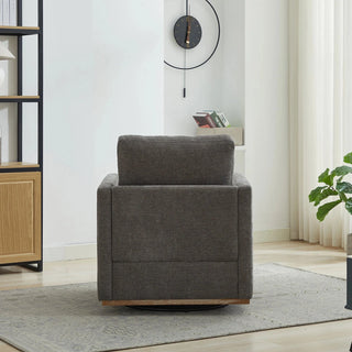 30.7"W Square Upholstered Swivel Accent Chair and Comfy Accent Single Sofa Chair, 360 Degree Club Chair, Lounge Armchair for Living Room Bedroom Apartment Nursery. Charcoal Dweva