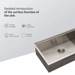 30" Undermount Kitchen Sink - 30*19*9 inch Kitchen Sink Undermount Single Bowl 16 Gauge Stainless Steel Ledge Workstation Kitchen Sinks Dweva