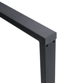 A minimalist retro rectangular dining table with a specially textured top and black metal legs.Contemporary Minimalist MDF Wood Color Textured Tabletop.Able To Give People A Visual Beauty With Rules. Dweva