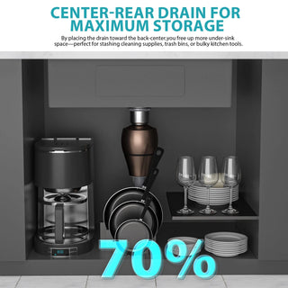 Single Bowl Undermount Workstation Gold Kitchen Sink - 33" x 19" x 10" Inch 16 Gauge Stainless Steel Deep Sink Dweva
