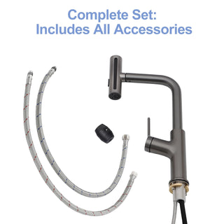 360° Pull-Down Kitchen Faucet with 4 Spray Modes, Gunmetal Black Dweva