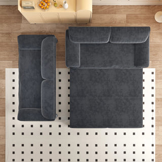 66" Queen Pull Out Sofa Bed, 3-in-1 Convertible Sleeper Sofa with Side Storage,Multi-Functional Velvet Loveseat Bed for Living Room,Bedroom,Apartment,Office.(Old Sku:W1885P154639/W1885P214785) Dweva
