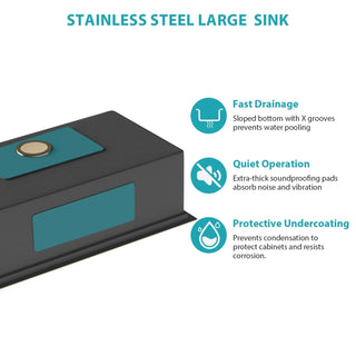 33" Drop in Gold Kitchen Sink - 33 x 22 x 10 inch Kitchen Sink Drop-in Topmount Single Bowl 16 Gauge Stainless Steel Ledge Workstation Kitchen Sinks Dweva