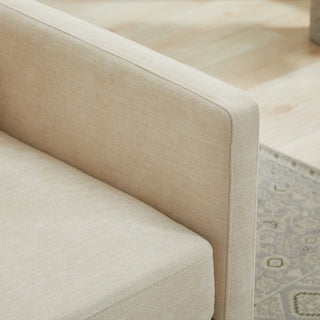 30.7"W Square Upholstered Swivel Accent Chair and Comfy Accent Single Sofa Chair, 360 Degree Club Chair, Lounge Armchair for Living Room Bedroom Apartment Nursery.Beige Dweva