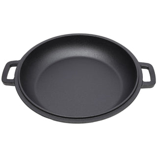 2 in 1 Pre-Seasoned Cast Iron Dutch Oven With Dual Handles, Outdoor Camping Deep Pot for Camping Fireplace Cooking BBQ Baking Campfire, 5 Quart.With 2pcs Silicone Handel Covers. Dweva