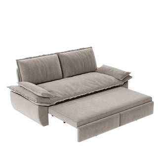 73.2" Queen Pull Out Sofa Bed,3-in-1 Convertible Sleeper Sofa,Multi-Functional Velvet Loveseat Bed,Grey(Old Sku:W1885P154642/W1885P214789,New Sku:W1885S00121) Dweva