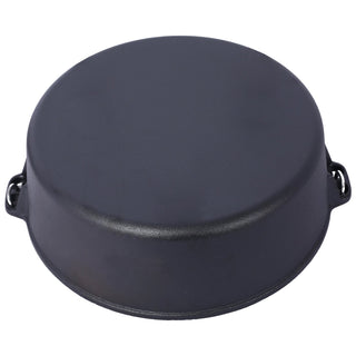 Pre-Seasoned Cast Iron Dutch Oven With Skillet Lid, Outdoor Camping Deep Pot for Camping Fireplace Cooking BBQ Baking Campfire, With Iron Pot Rack, 4.5 Quart Dweva