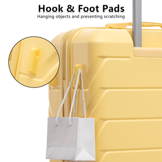 20"/24"/28" 3 pcs/set in ABS Spinner Wheel Luggage, Matching Color , With Combination Lock (Yellow) Dweva