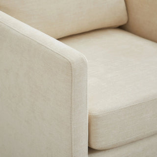 30.7"W Square Upholstered Swivel Accent Chair and Comfy Accent Single Sofa Chair, 360 Degree Club Chair, Lounge Armchair for Living Room Bedroom Apartment Nursery.Beige Dweva