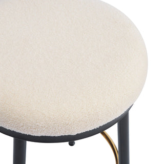 24.75'' Modern Counter Stools Set of 2,White Counter Stools with iron Frame,Sponge cushion,Footrest,suitable for Kitchen/Bedroom/Dining Room. Dweva