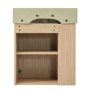 [Video]21.6 inch Modern Floating Bathroom Vanity with Ceramic Basin - Perfect for Small Bathrooms, Left side storage Dweva