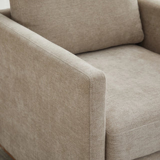 30.7"W Square Upholstered Swivel Accent Chair and Comfy Accent Single Sofa Chair, 360 Degree Club Chair, Lounge Armchair for Living Room Bedroom Apartment Nursery.Taupe Dweva