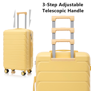 20"/24"/28" 3 pcs/set in ABS Spinner Wheel Luggage, Matching Color , With Combination Lock (Yellow) Dweva