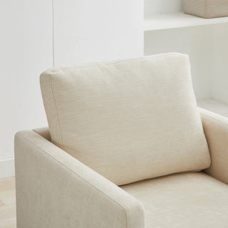 30.7"W Square Upholstered Swivel Accent Chair and Comfy Accent Single Sofa Chair, 360 Degree Club Chair, Lounge Armchair for Living Room Bedroom Apartment Nursery.Beige Dweva