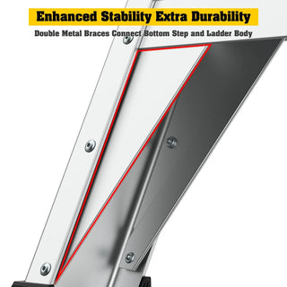 5 Step 375lbs Aluminum Rolling Platform Ladder Dweva