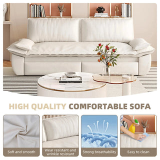 73.2"Queen Pull Out Sofa Bed,3-in-1 Convertible Sleeper Sofa,Multi-Functional Velvet Loveseat Bed,Beige(Old Sku:W1885S00049,New Sku:W1885S00188) Dweva