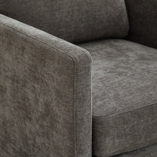30.7"W Square Upholstered Swivel Accent Chair and Comfy Accent Single Sofa Chair, 360 Degree Club Chair, Lounge Armchair for Living Room Bedroom Apartment Nursery. Charcoal Dweva