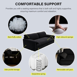 66" Queen Pull Out Sofa Bed, 3-in-1 Convertible Sleeper Sofa with Side Storage,Multi-Functional Velvet Loveseat Bed for Living Room,Bedroom,Apartment,Office.(Old Sku:W1885P154638/W1885P214784) Dweva